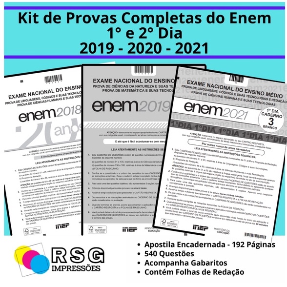 Enem 2024 - Prova Dos Anos Anteriores 2021, 2022 E 2023 - Apostila Para ...