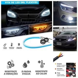 Par Fita Barra Led Dual Chip Hb20 60cm Farol Drl Pisca Seta