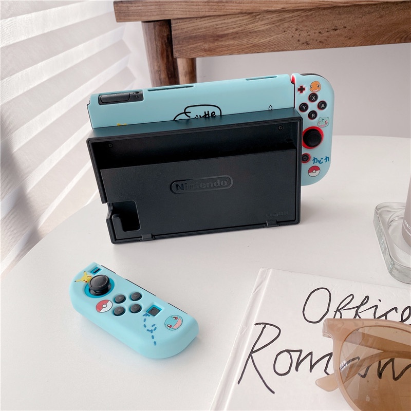 Para Nintendo Switch V1/V2/OLED Pikachu & Squirtle Soft Case
