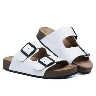 Sandália Papete Birken Feminina Couro Legitimo Rasteirinha Chinelo Confortável