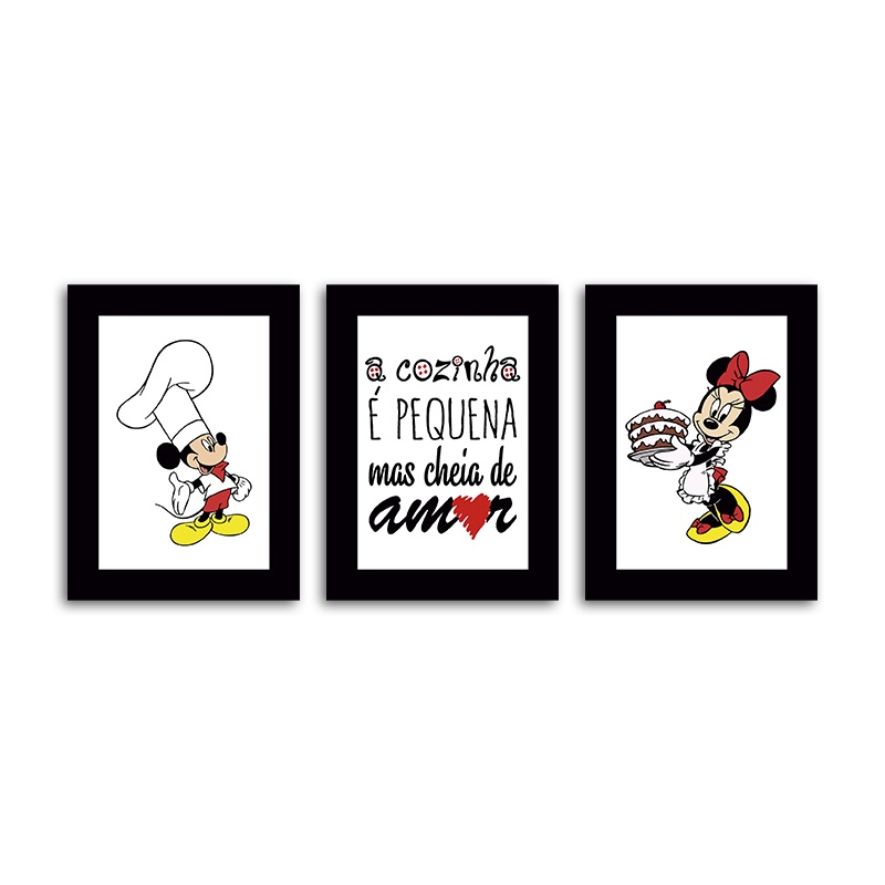 Quadros Decorativos cozinha/ Minnie e Mickey Chefe decoração mdf 3mm