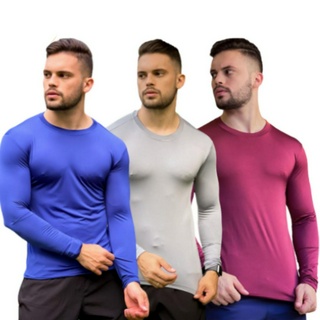 Kit 3 Camisetas Com Proteção Solar Uv 50 Térmica Original Segunda Pele
