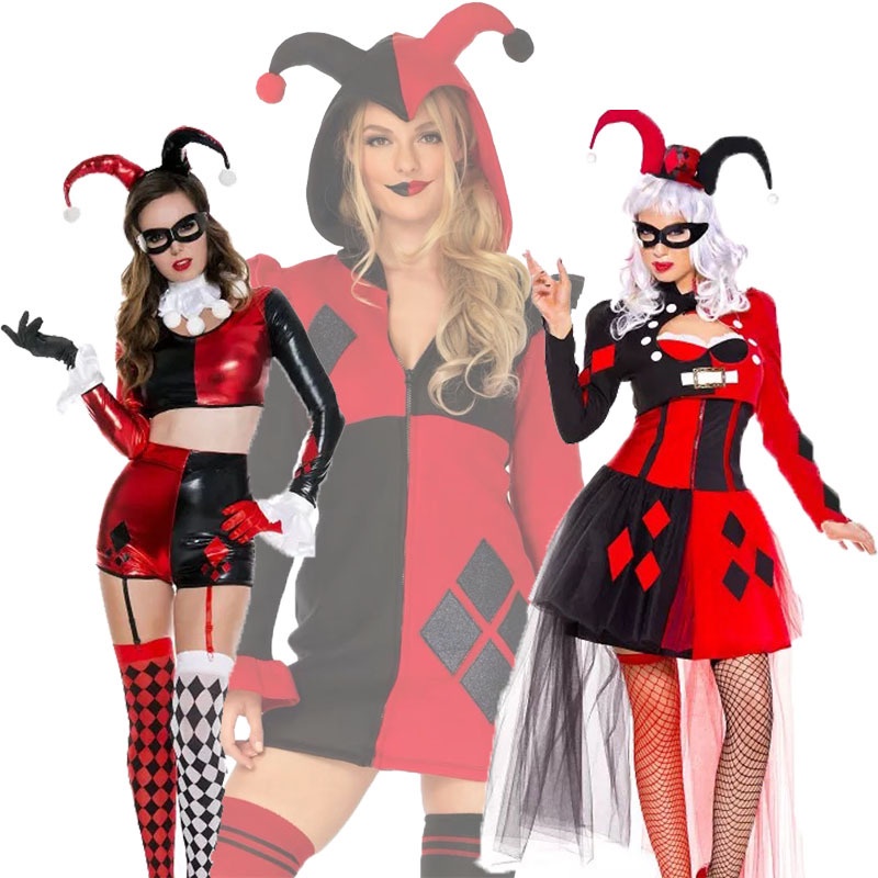 Adulto Crianças Menina Halloween Cosplay Esquadrão Suicida Arlequina  Fantasia Outfit 10 Piece Set E