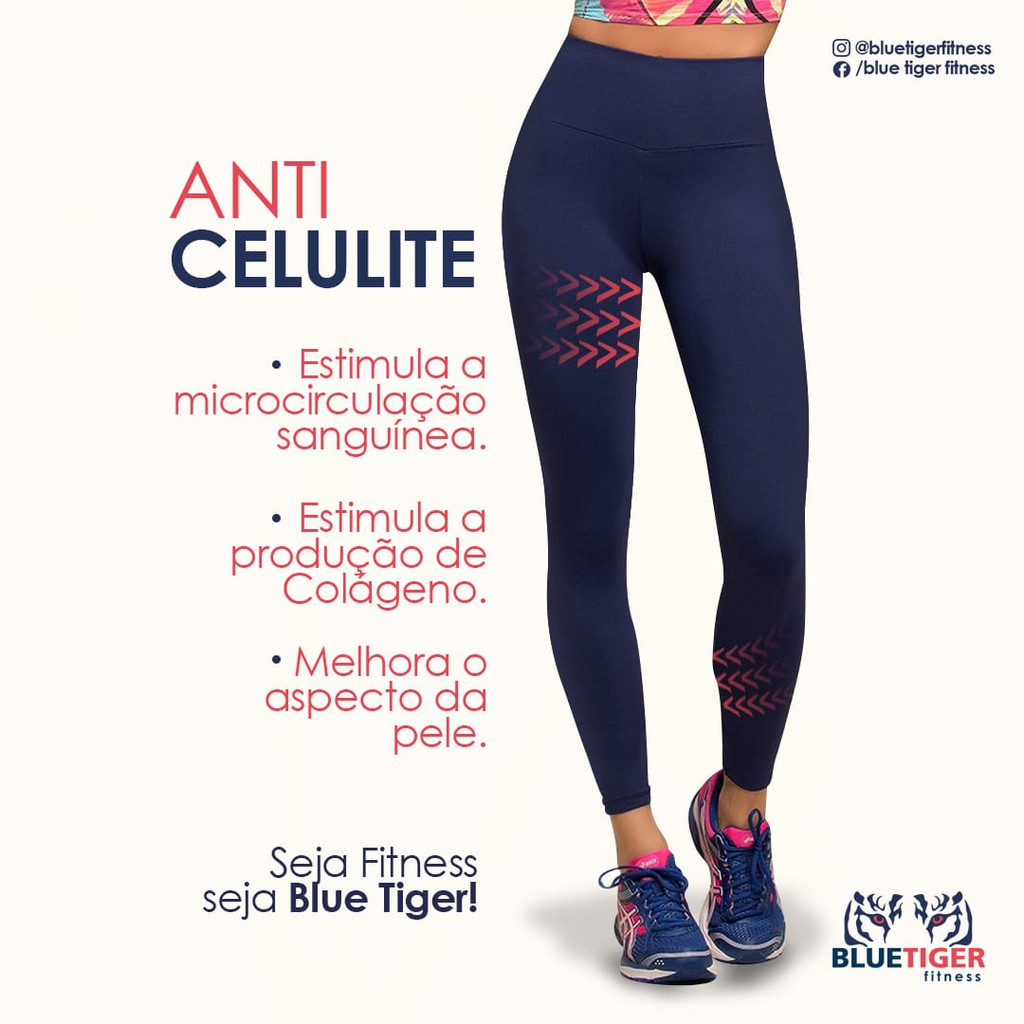 Legging Anticelulite com íons Infravermelho Blue Tiger Fitness