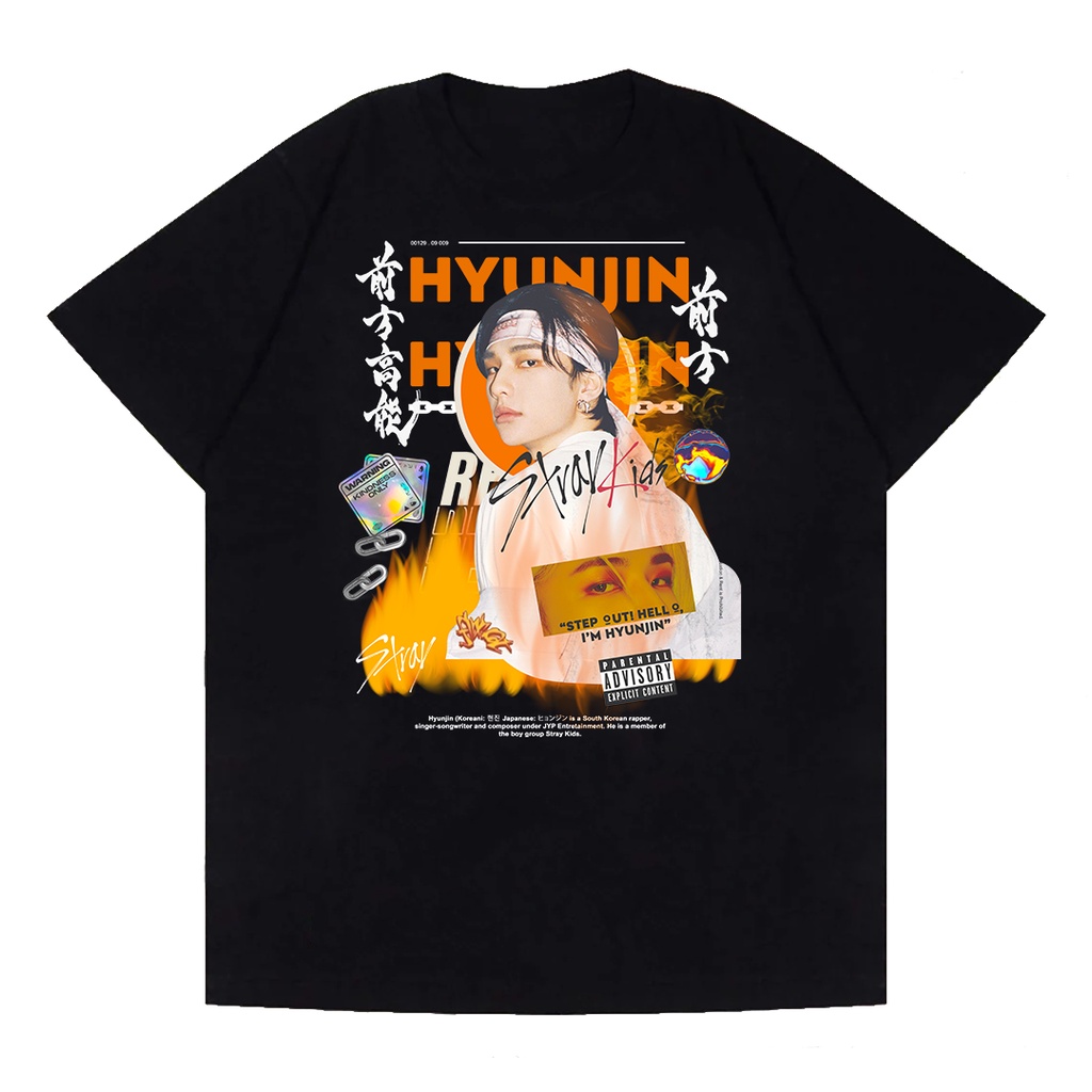 Camiseta T-shirt Unissex Algodão Grupo Stray Kids Hyunjin Kpop