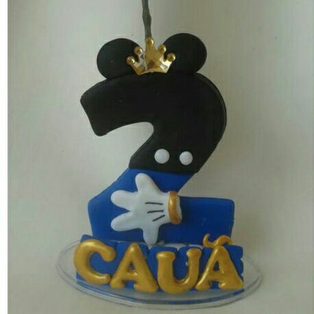 Vela De Anivers Rio Topo Personalizado Em Biscuit Tema Mickey Realeza Shopee Brasil