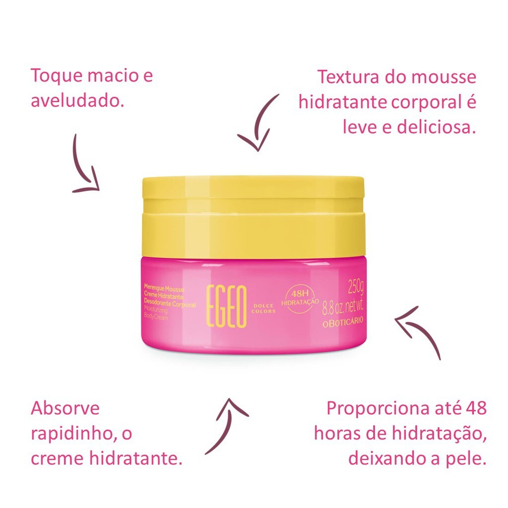 hidratante mousse corporal egeo dolce colors | Shopee Brasil