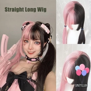 OY Peruca Preta & Rosa Sintética de Extensão Capilar Estilo Gótico Harajuku Feminino para Cosplay