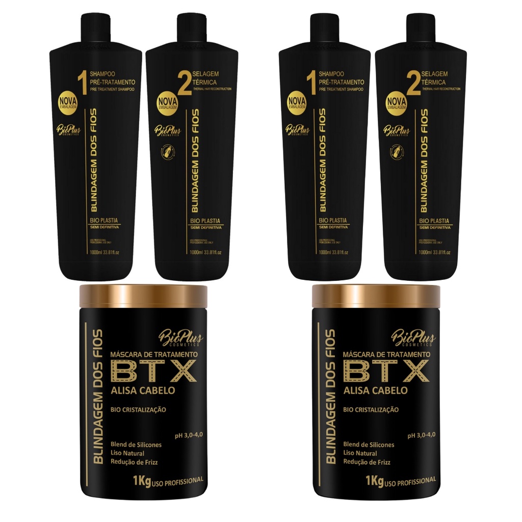 Kits Blindagem Dos Fios Selagem Alisa Afro 2 Kit Antifrizz + 2 Botx ...