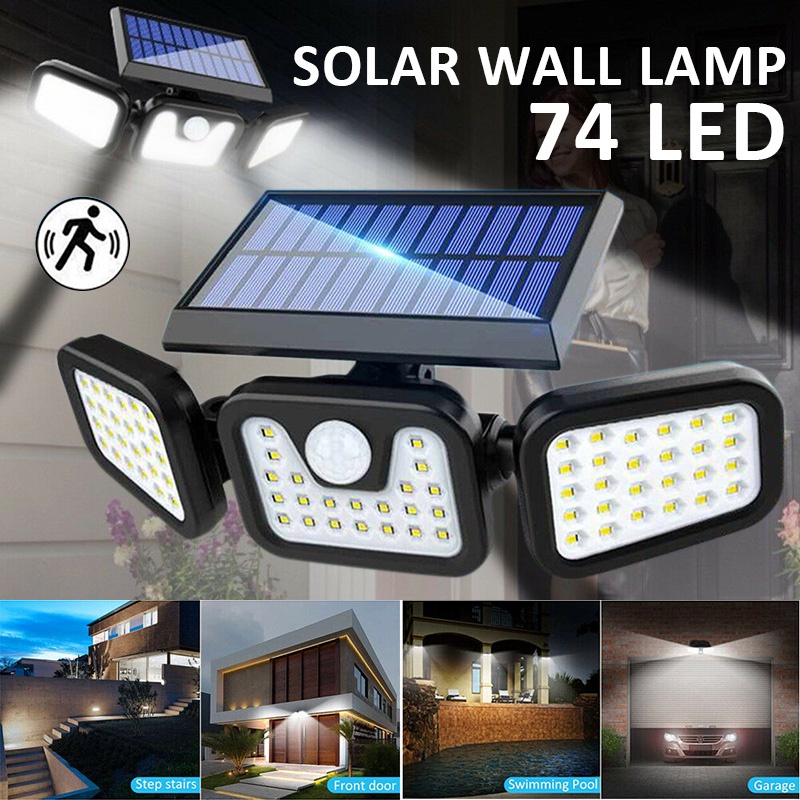 Nova Luz Solar LED 74 Com Detector De Movimento Para Jardim Ao Ar Livre ...