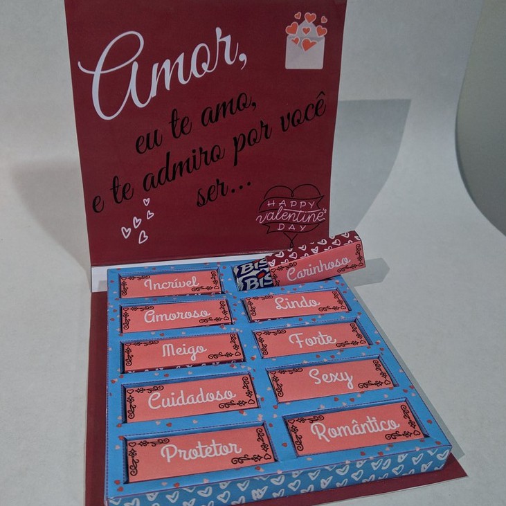 Caixa de Chocolate Bis Personalizada - Dia dos Namorados