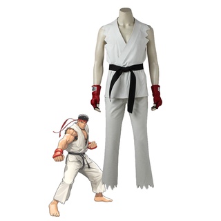 Game STREET FIGHTER V Ryu Ken Cos Costume Karate Outfit Boxing Gloves  Clothiing