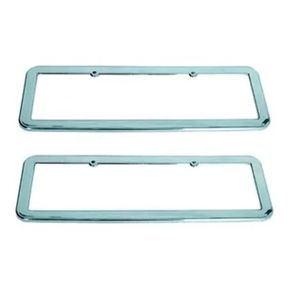 Par Suporte Moldura Placa Lisa Carro Universal Cromada