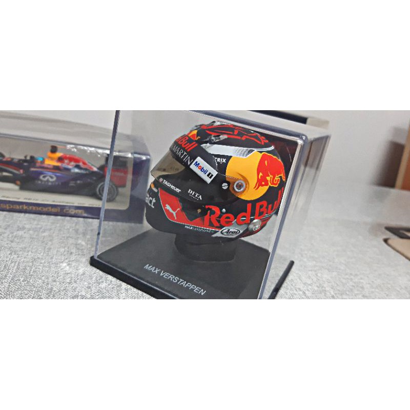 Miniatura Capacete F1 - Spark - Max Verstappen - 2018 - Escala 1/5 - Minichamps - Lendas