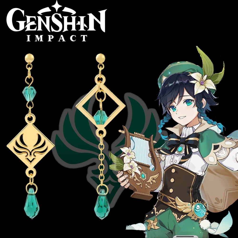 Genshin Impact Venti Brincos Elemento De Vento 7 Estilos Cristal