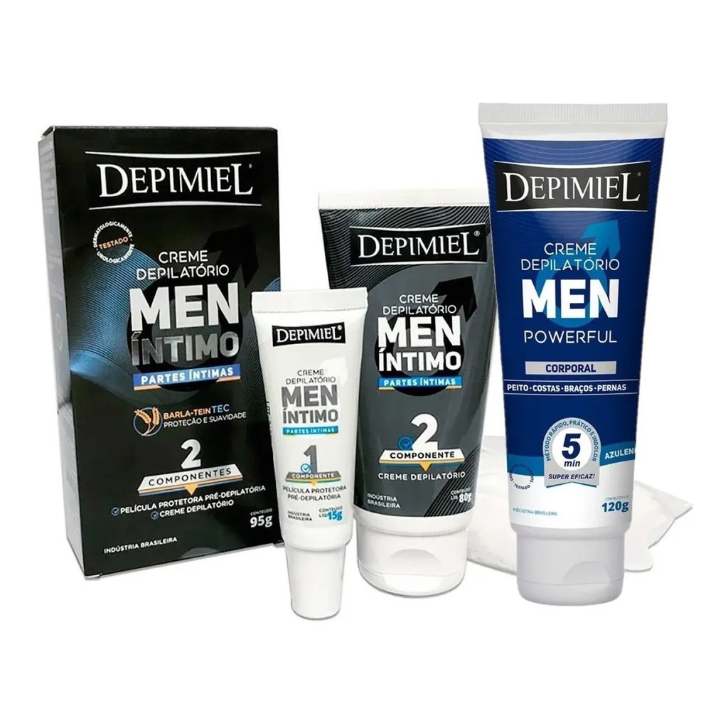 Kit Depilação Masculina Depimiel Men Intimo + Corporal | Shopee Brasil