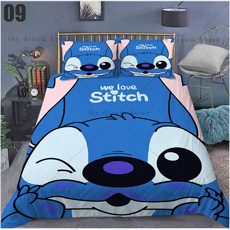 Desenho Animado STITCH 3em1 Conjunto De Roupa De Cama Lençol Cobertura ...