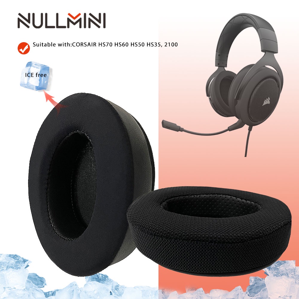 NullMini Para CORSAIR HS70 , HS60 , HS50 , HS35,2100 Fones De Ouvido De Substituição Almofadas De Gel Refrigerante A Cabeça Orelha Respiráveis