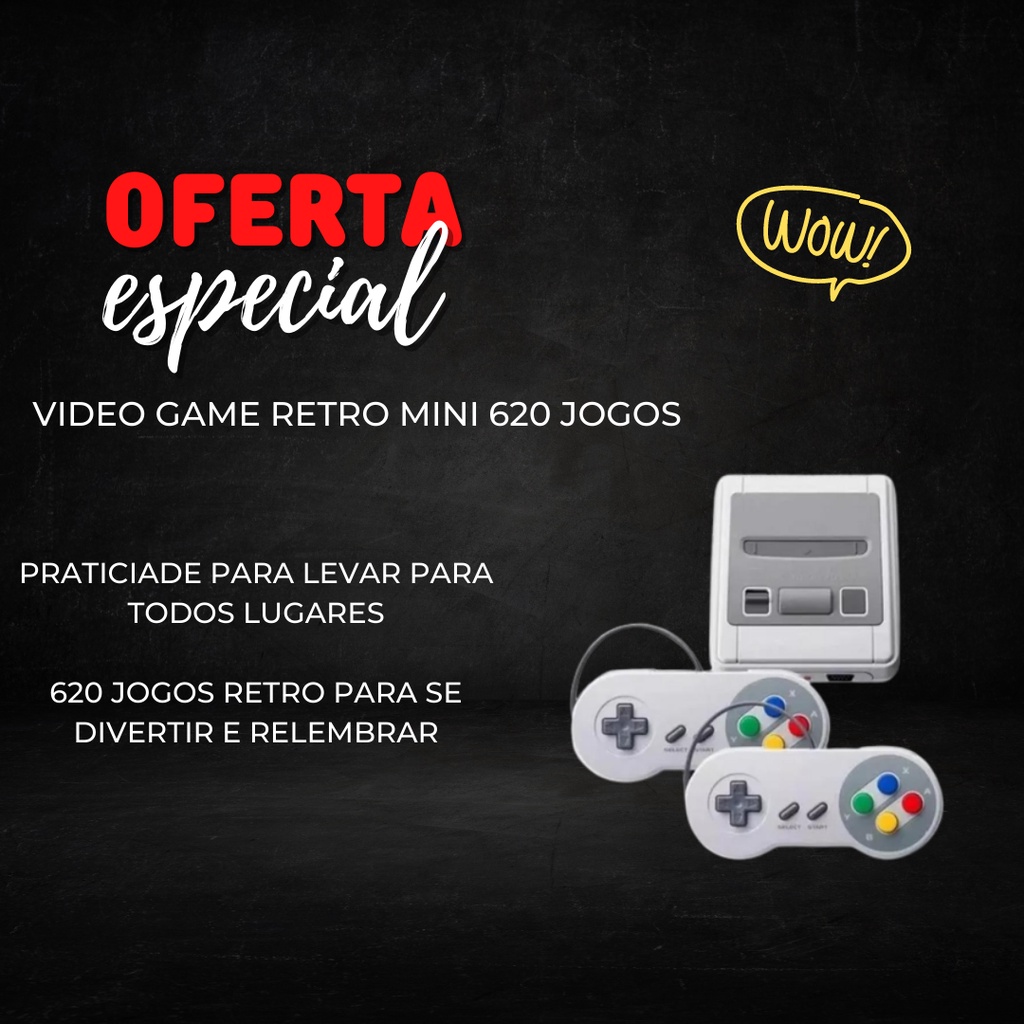 Vídeo Game Classic Super Nintendo Mini Snes 8 Bits 620 Jogo | Shopee Brasil