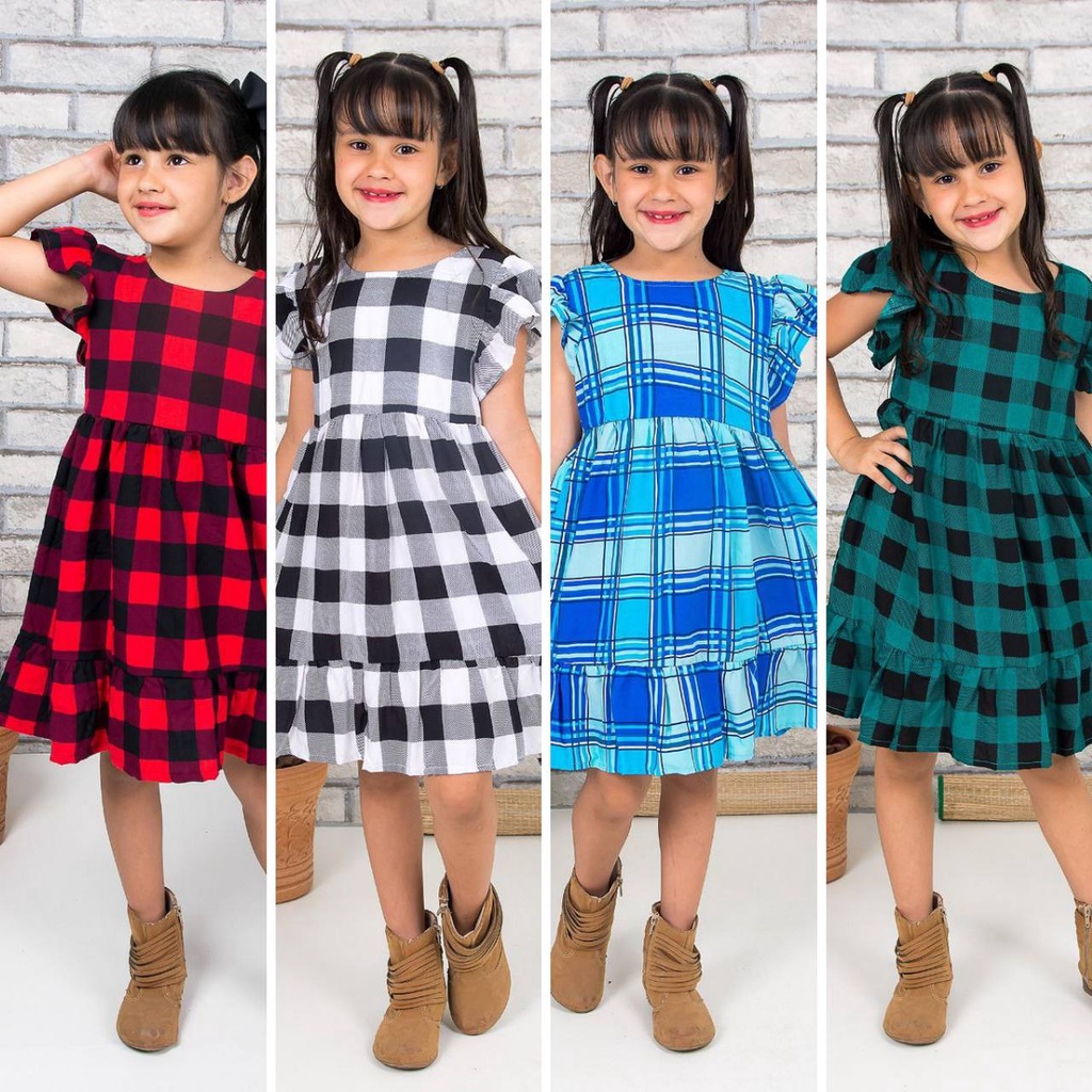 Vestido junino xadrez store infantil