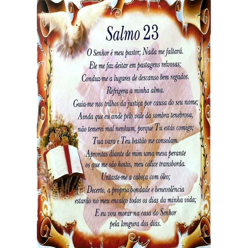 Quadro decorativos salmo 23 bíblico