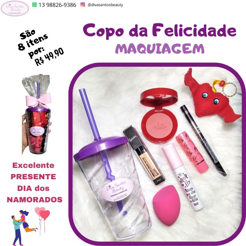 Copo Da Felicidade Maquiagem Blush Corretivo Luisance Caneta Delineadora Ruby Rose Shopee Brasil