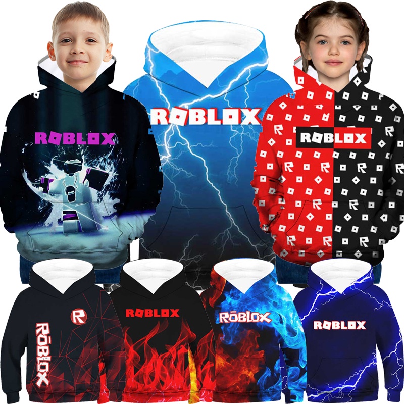 Conjunto de frio moleton com capuz infantil + calça estampa desenho  infantil roblox para meninos envio imediato