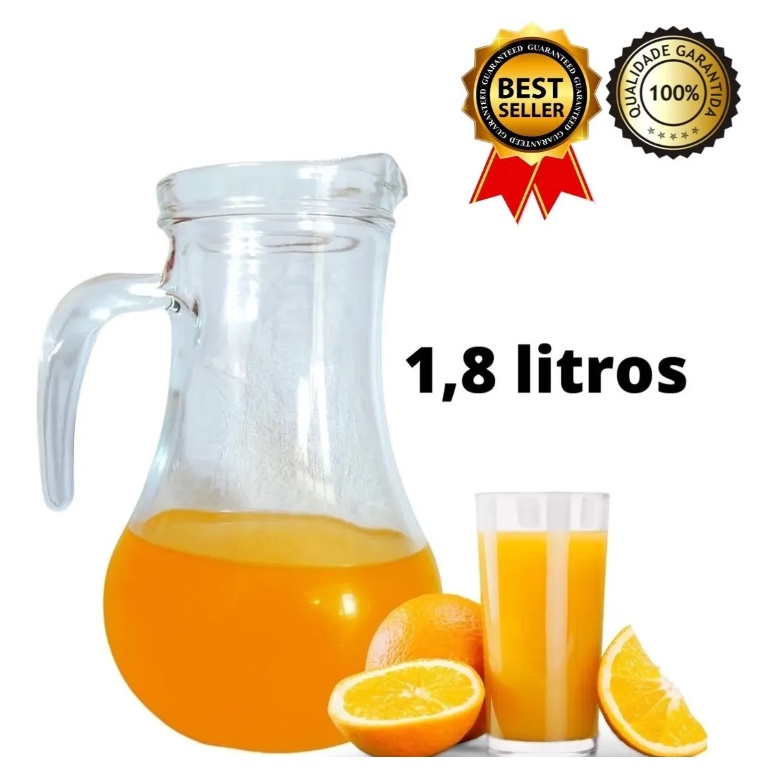 Jogo De Jarra 1,8L Com 6 Copos 250ml Em Vidro Para Água Suco - Suas Compras  Shop solução completa para sua casa.