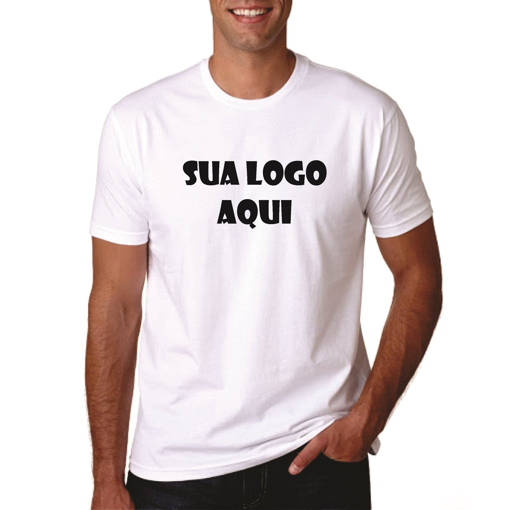 Camiseta Personalizada Branca Com Sua Estampa ou sua logo (NÃO FAZEMOS A ARTE)