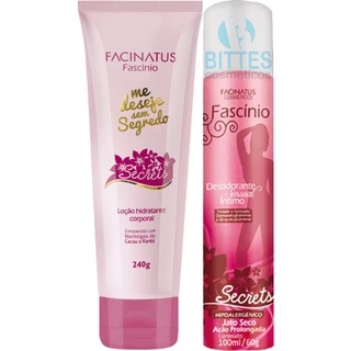 Kit Secrets Facinatus Cosméticos Desodorante Íntimo e Hidratante Corporal