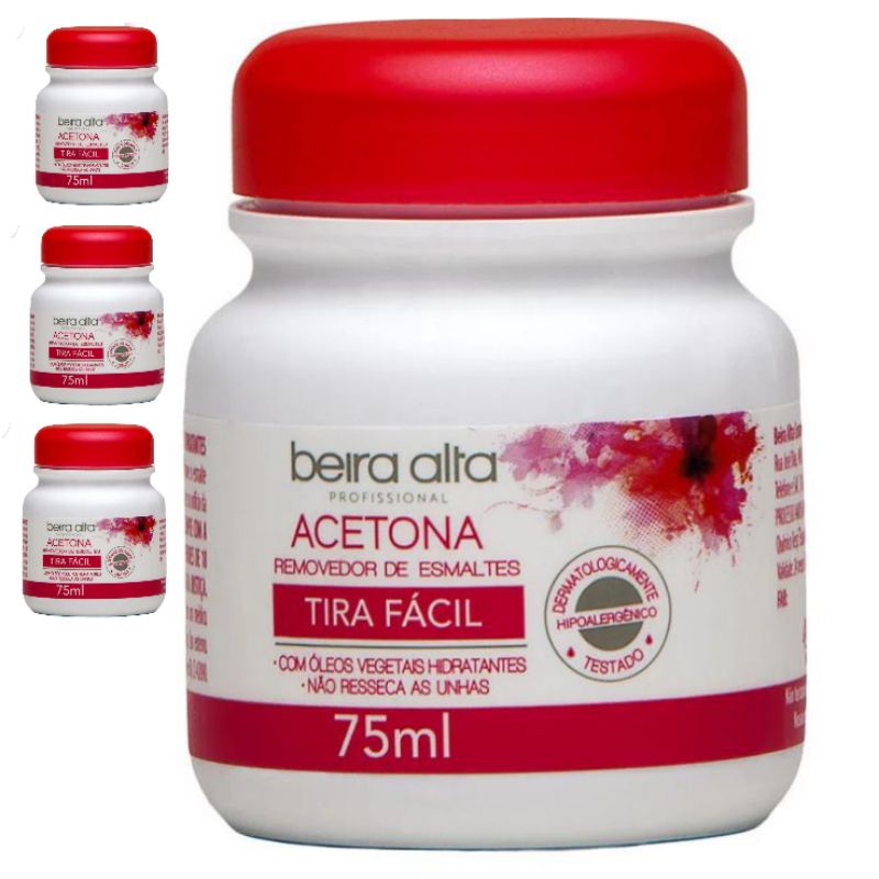 Acetona Removedor de Esmaltes Tira Fácil 75ml Beira Alta Remove Esmalte ...