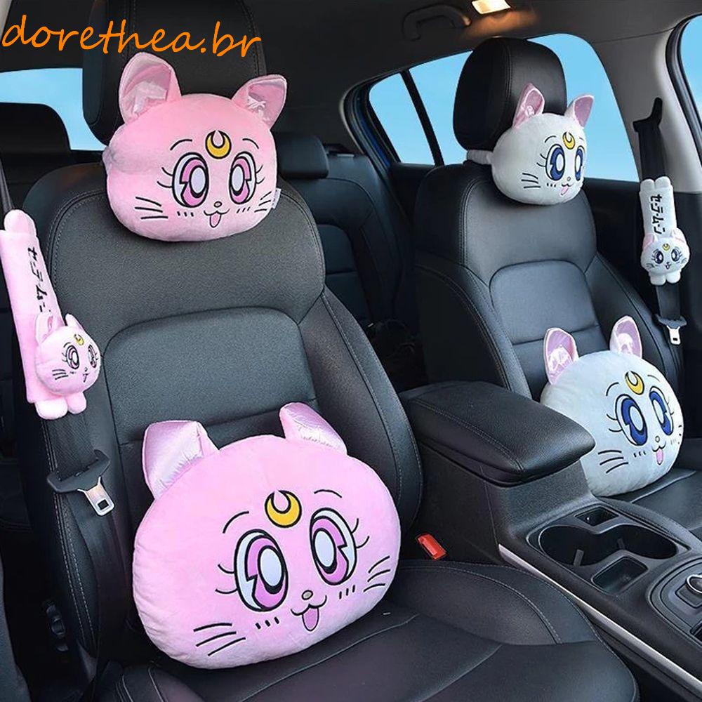 Doretha Gato Encosto De Cabeça Travesseiro Auto Pescoço Resto Sailor Moon Apoio Lombar Almofada Brinquedos De Pelúcia Do Interior Carro Vaquinha Travesseiros