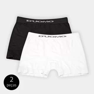 Kit 2 Cuecas Boxer Sem Costura em ALGODÃO Duomo Original Cores Sortidas