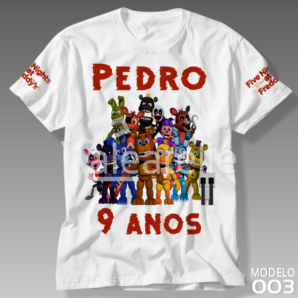 Camiseta Five Nights At Freddy's Meninas - Manga Curta, Freddy Fazbear