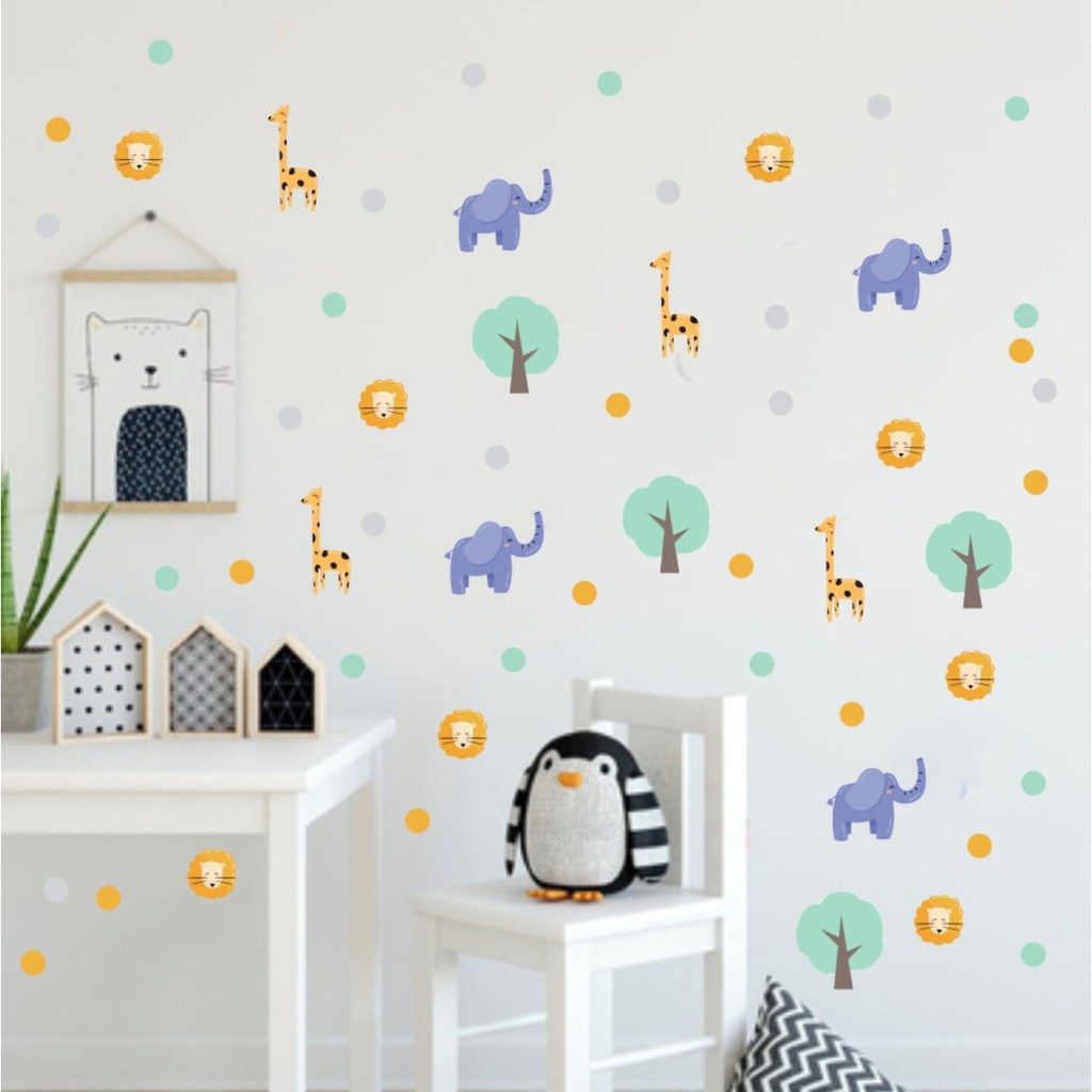 Adesivo Parede Infantil Bebê Desenho Dinossauro Safari Animais Lindos Super  Fofos Decoração Quarto HD