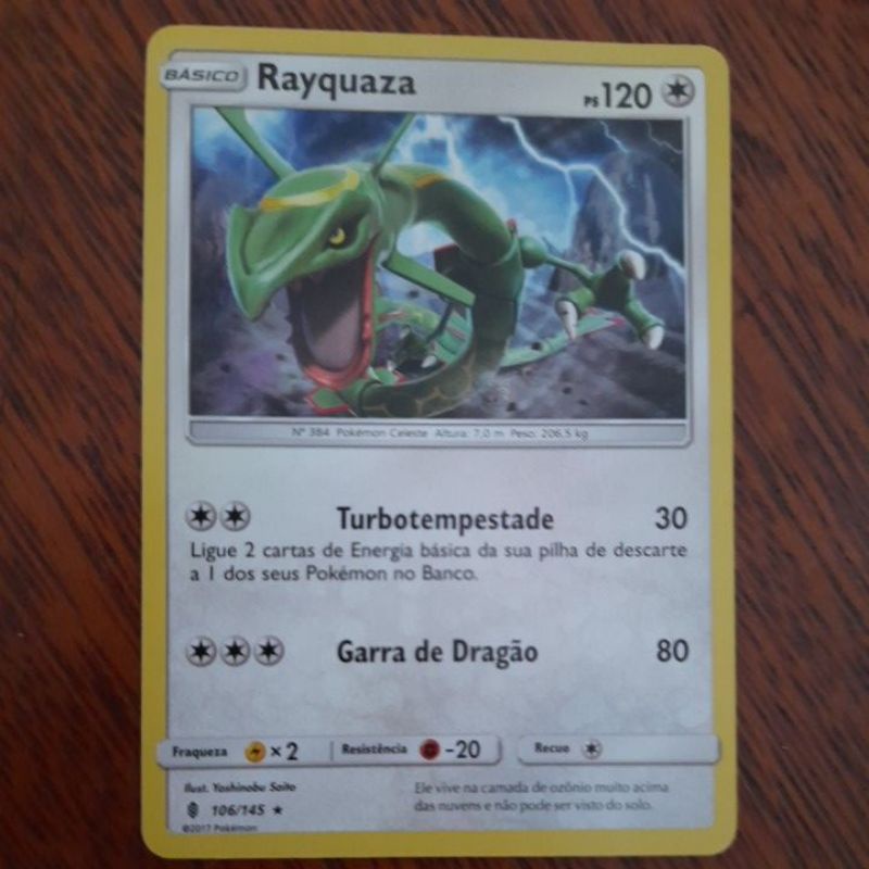 Carta Pokemon Rara Rayquaza 106/145 Nova Original Copag PT | Shopee Brasil
