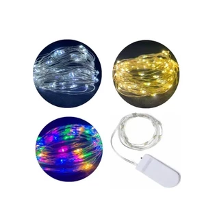 Fio Fada Prata Cordão Luz Cores 2m 20 Leds baterias grande em Oferta na Shopee