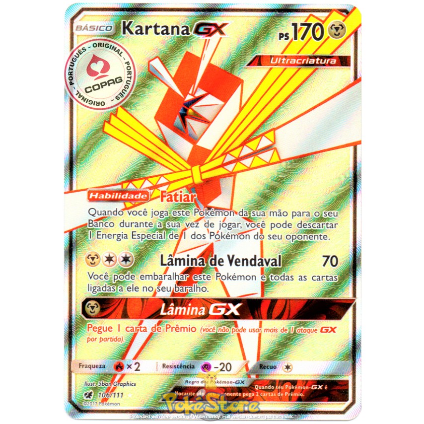 Carta Pokemon Kartana GX Português 70/111 Original Copag