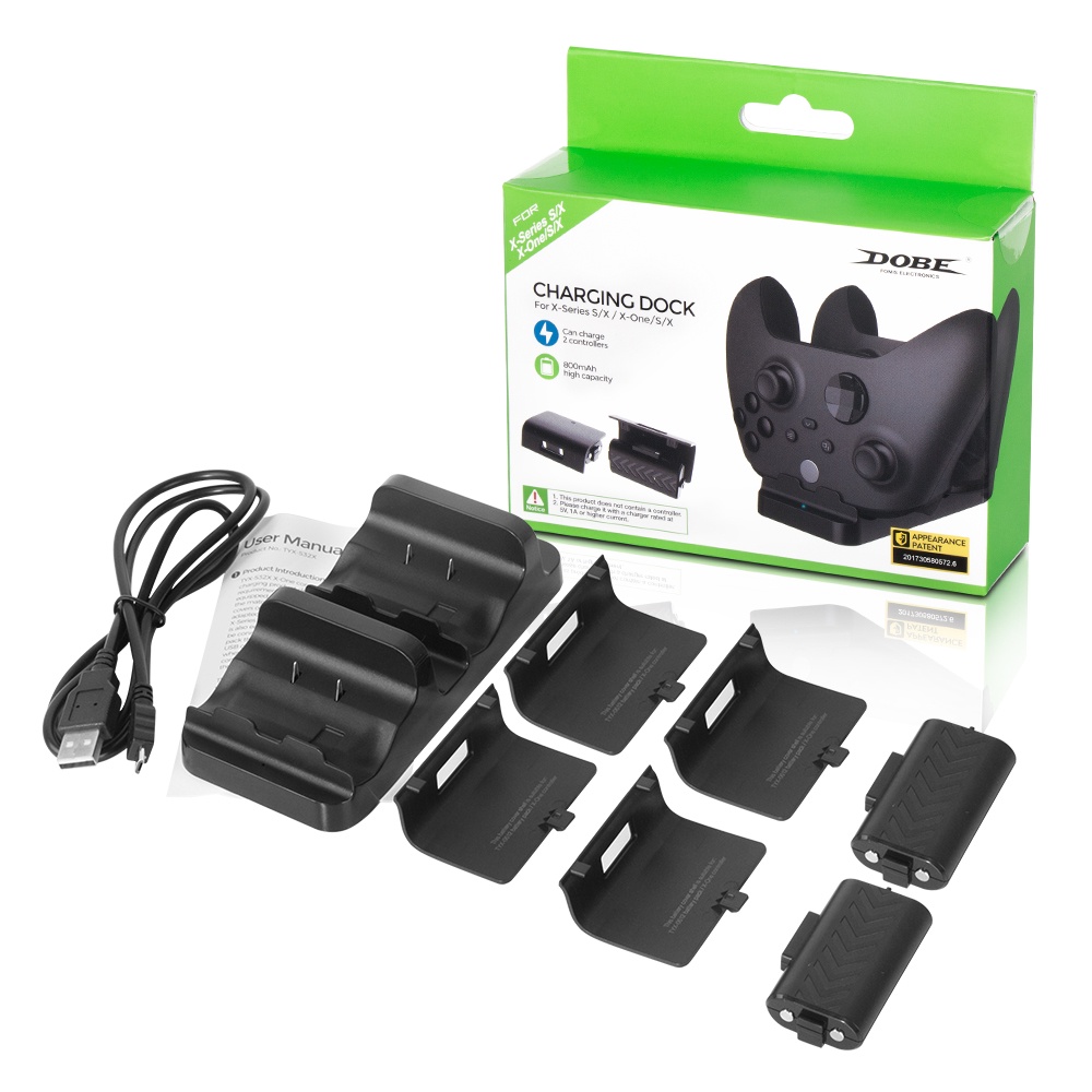 Carregador Controle Dock Xbox Series S e X One S 2 Bateria 800mAh Dobe TYX 532X