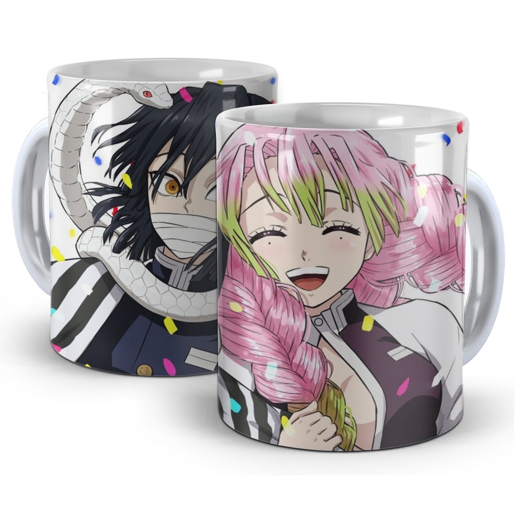 Caneca Fairy Tail Personagens Interior E Alça Branca