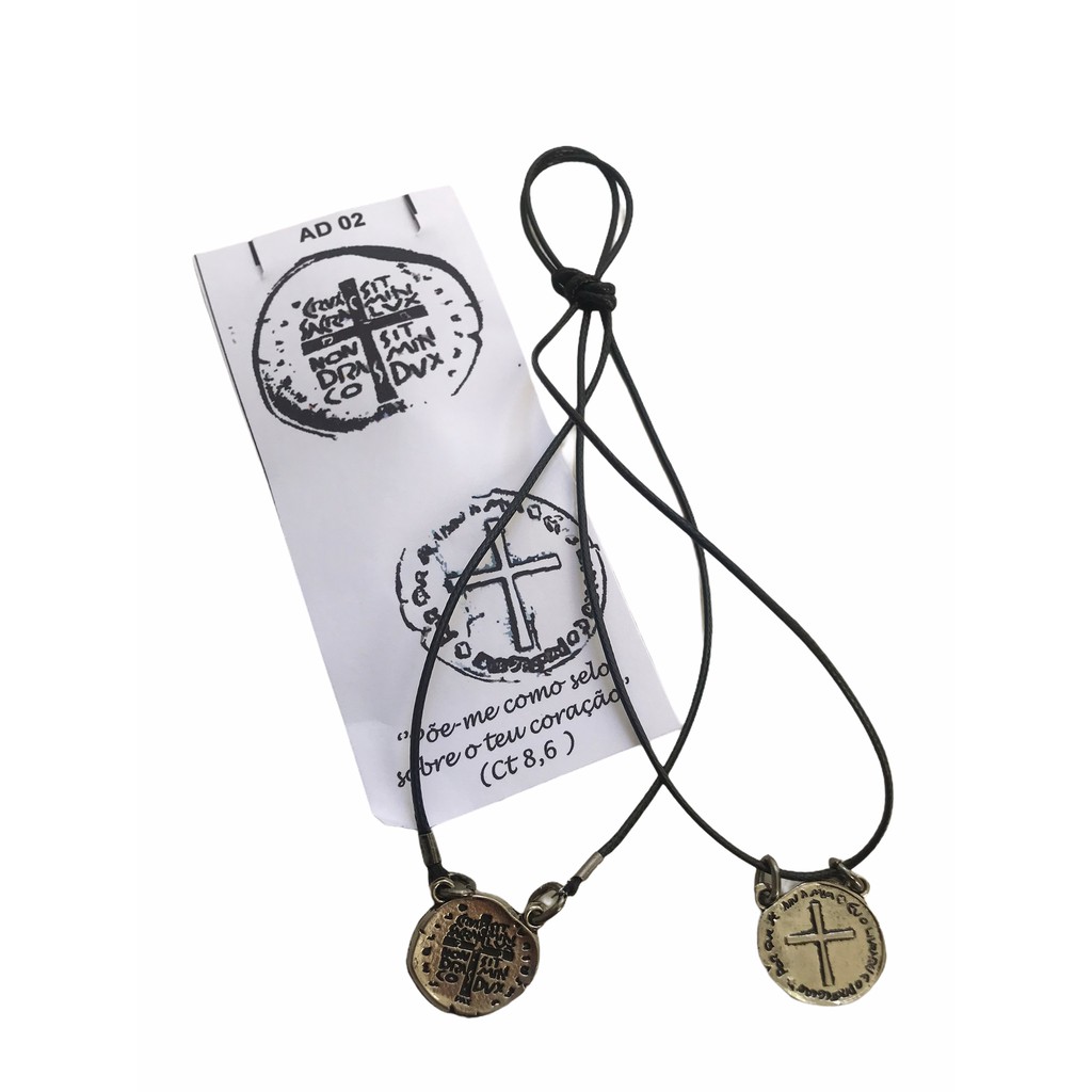 Lindo Colar Escapulário Medalha Das Duas Cruzes Canção Nova