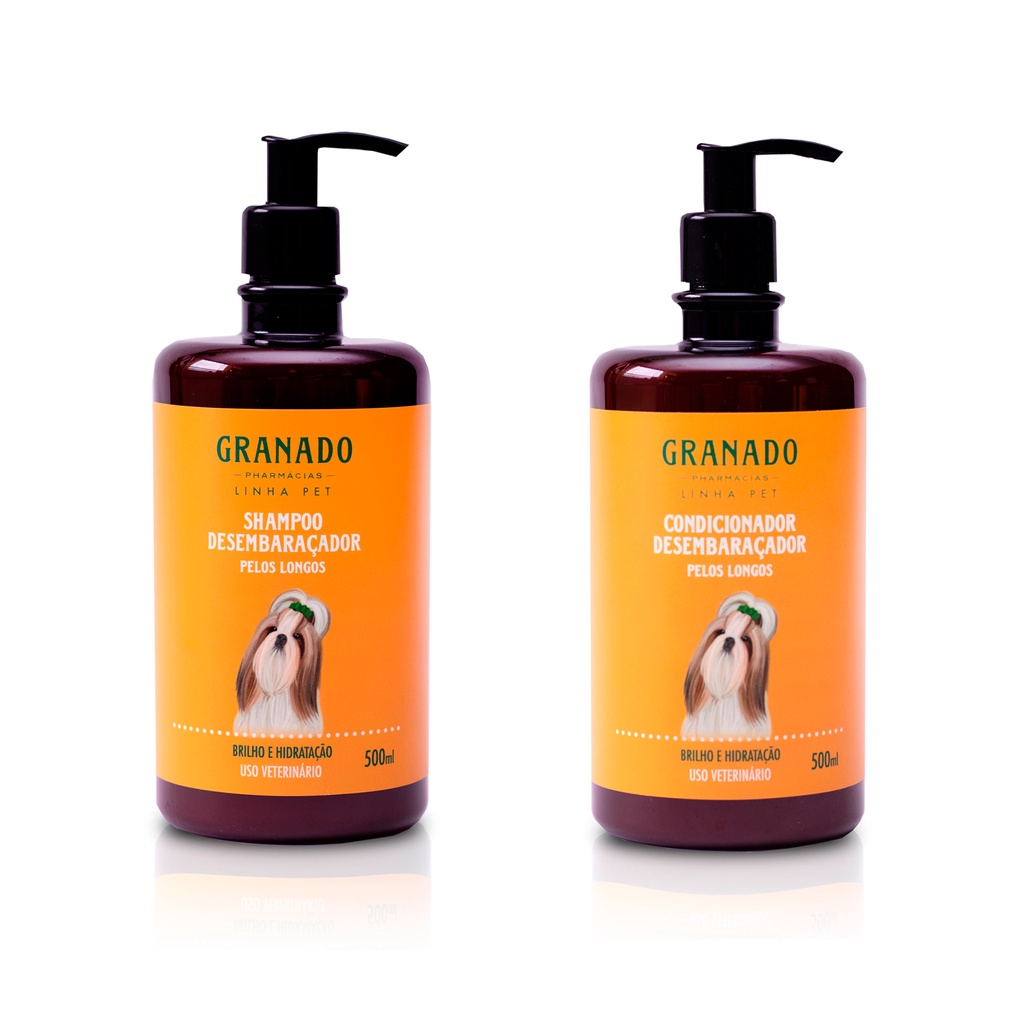 Kit Shampoo e Condicionador Desembaraçador Granado Pet 500ml Shopee