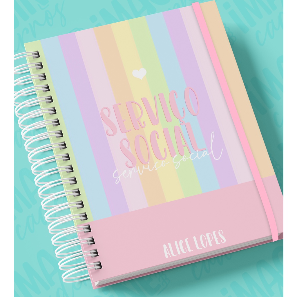 Caderno Personalizado Servi O Assistente Social Shopee Brasil