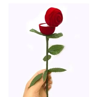 Porta Aliança Caixinha Veludo Flor Rosa - Noivado Casamento Namoro - Dia Dos Namorados - Envio Imediato