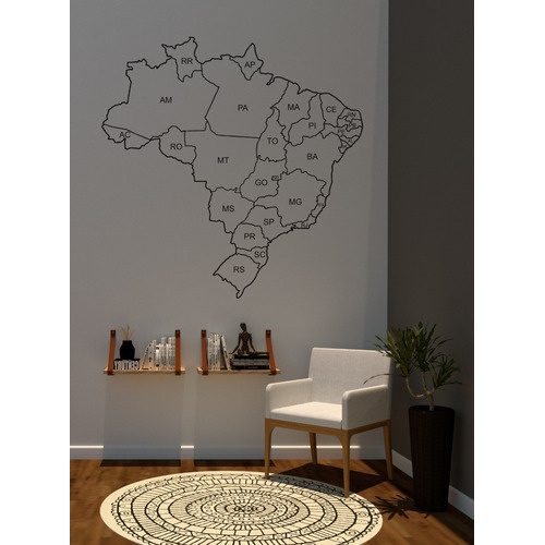 Mapa do Brasil adesivo decorativo para aplicação - Mapas do Mundo