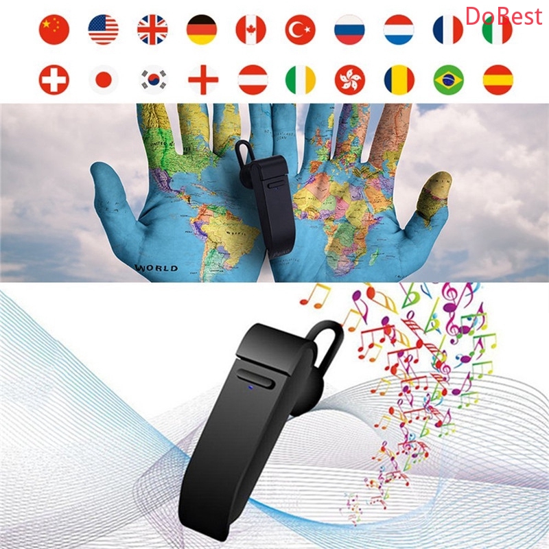 Dispositivo de tradutor, 4 modos de fones de ouvido de tradução, 74  idiomas, 70 acentos, estéreo, portátil para música aprender (branco)