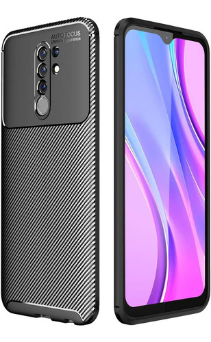Capa Capinha Fibra Carbono Xiaomi Redmi 9 Case Anti Impacto
