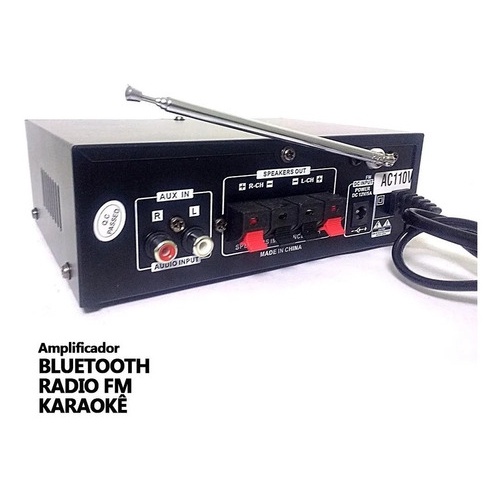 Amplificador de Som Receiver Ambiente Karaokê Áudio Stereo