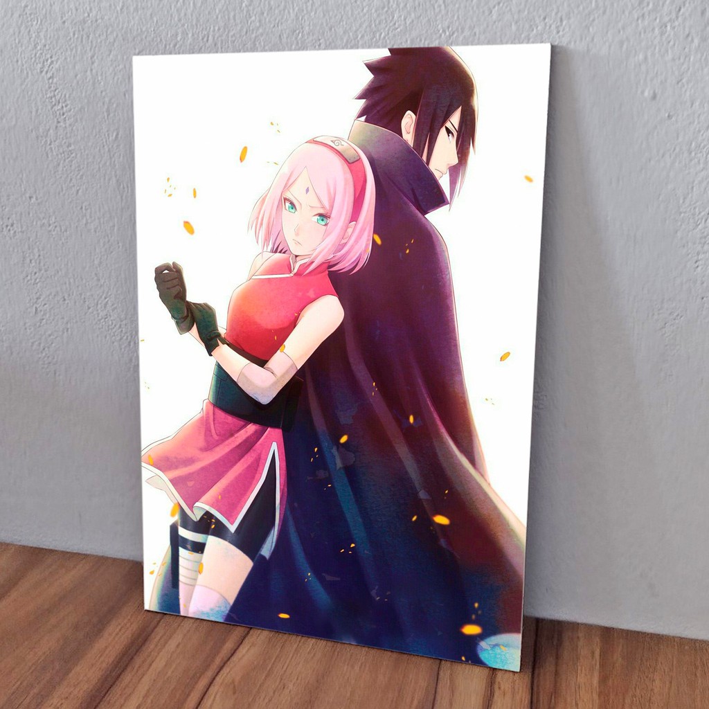 QUADRO ANIME NARUTO SASUKE E SAKURA CLÁSSICO - TAMANHO 40X60