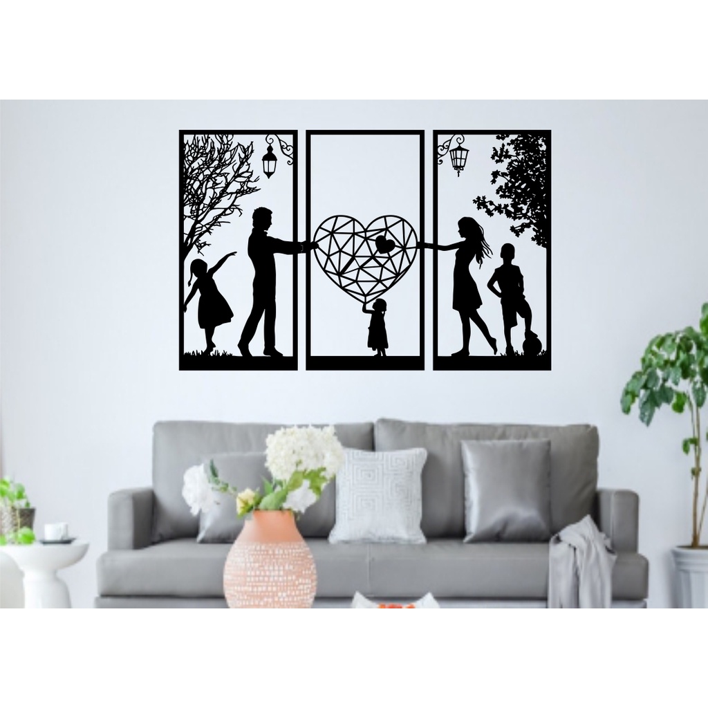 Kit 3 Quadros Decorativos Árvore da Vida com Casal e Família 3 Filhos 1 ...